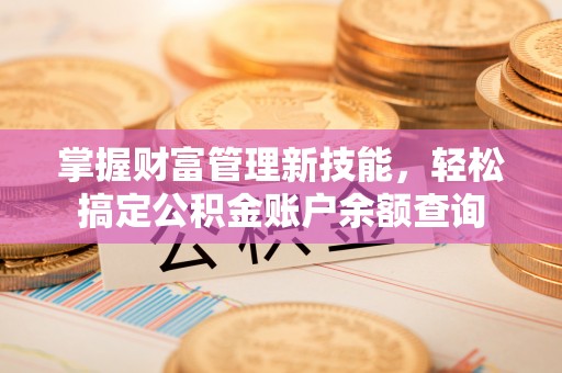 长垣掌握财富管理新技能，轻松搞定公积金账户余额查询