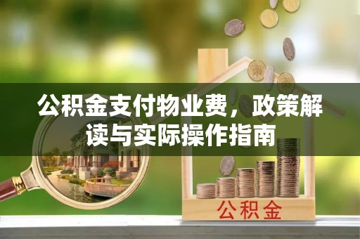 长垣公积金支付物业费，政策解读与实际操作指南